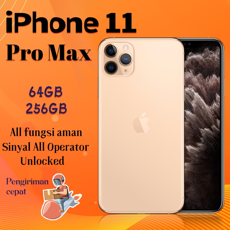 iphone 11 pro max Second 64GB 256GB 6.5inch Seken fullset inter Original 100% LCD Mulus ip 11promax