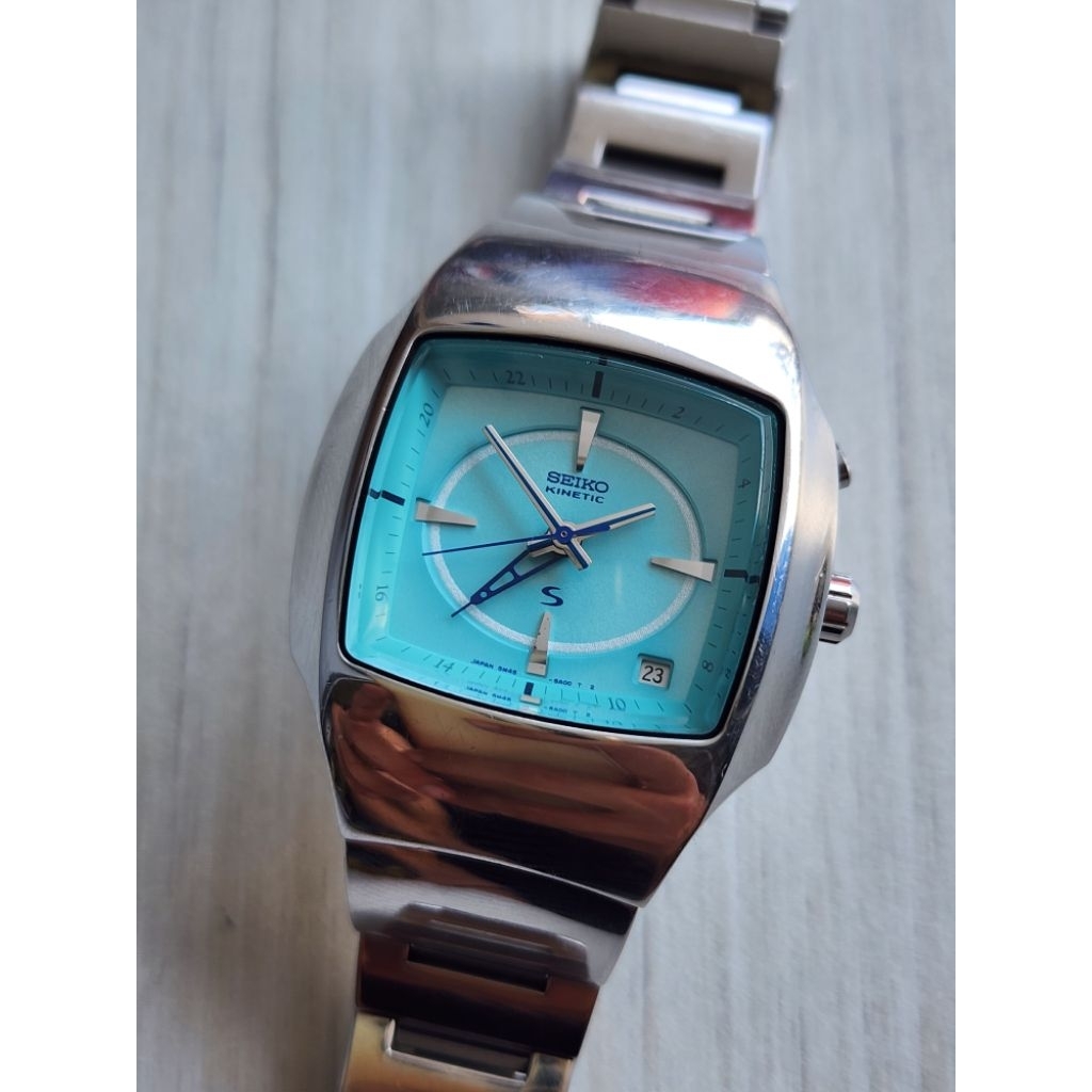 Seiko SUS Kinetic GMT Blue Tiffany 5M45-5A00 RARE