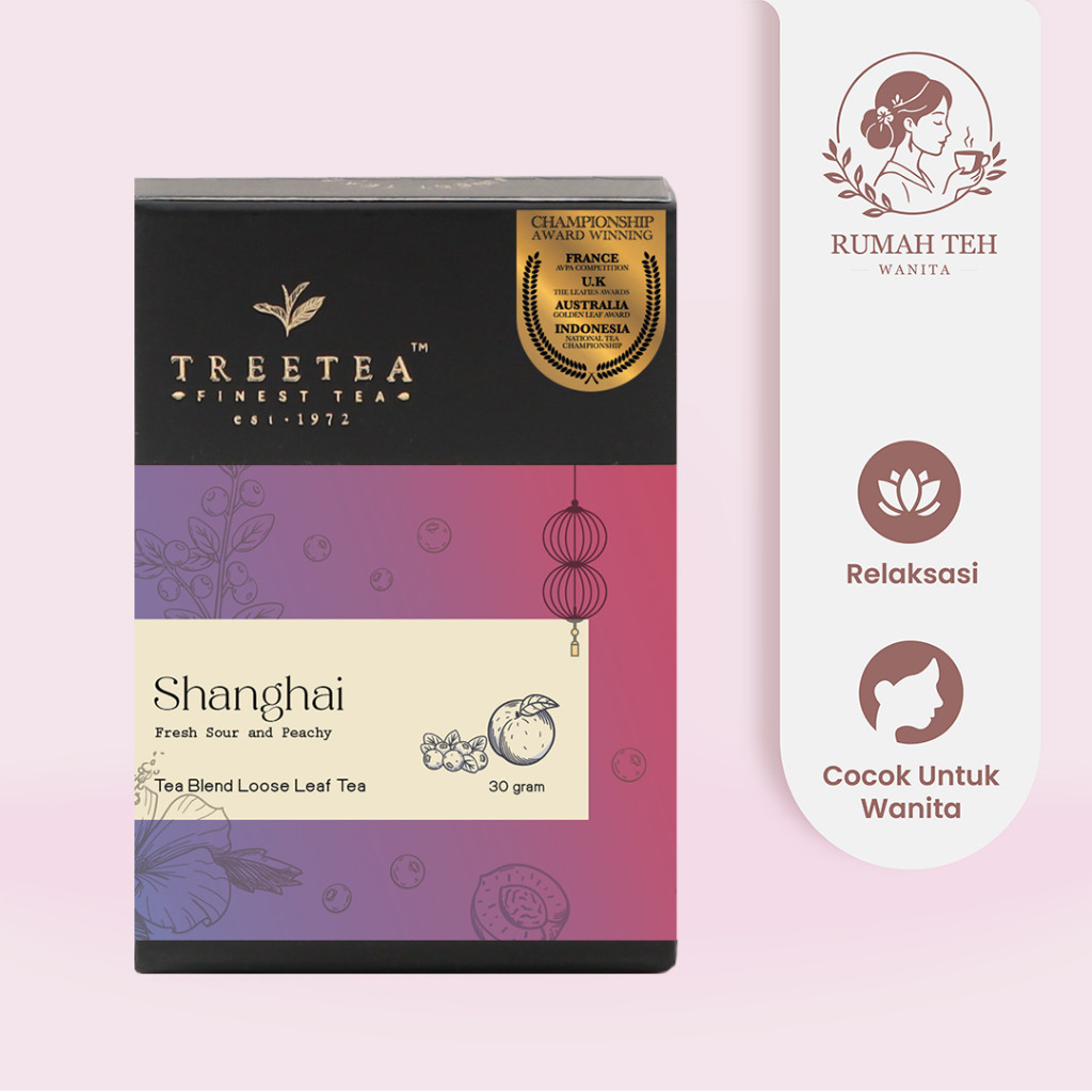 Daily Glow Tea Sweet Fruity Tea SHANGHAI - Loose Leaf 30 Gram - Tea Blend Peach Flavour Teh Premium 