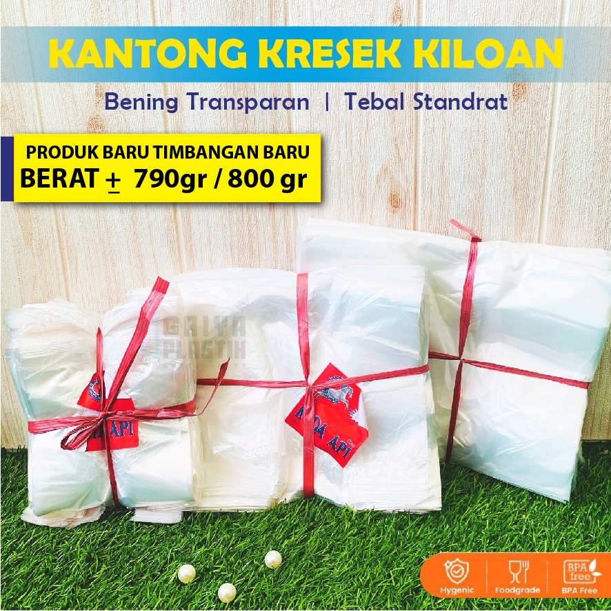 [800gr] Kantong Kresek Kiloan Bening | Kresek LOS | Kresek Transparan | Kresek Kiloan