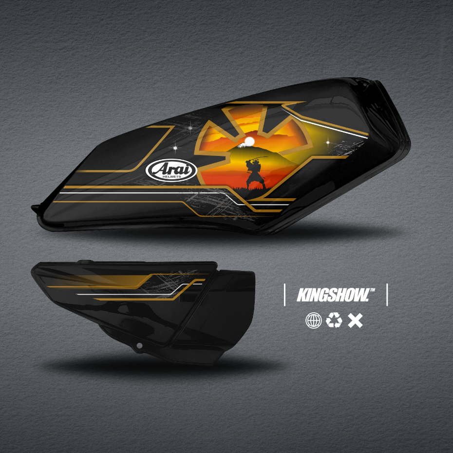 Decal Striping stiker RX King ARAI HITAM SAMURAI PREMIUM ( No Transparant ) Kingshow