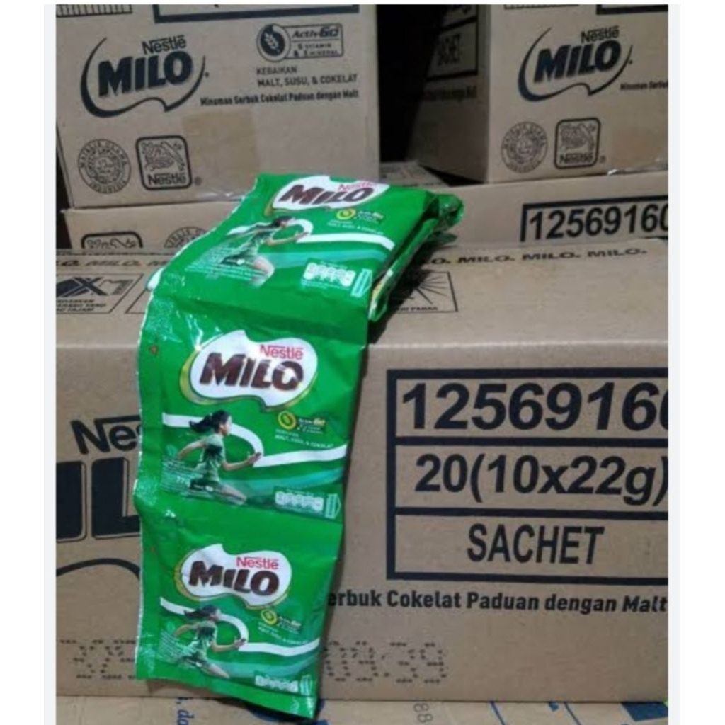 1Dus milo isi 10 renceng ( 100pcs) 22 gram.