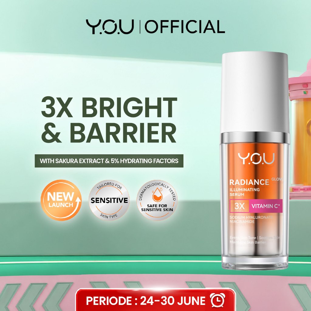 YOU Radiance Glow Illuminating Serum Niacinamide Vit C Ceramide Serum Brightening Dull Skin Kulit Ku