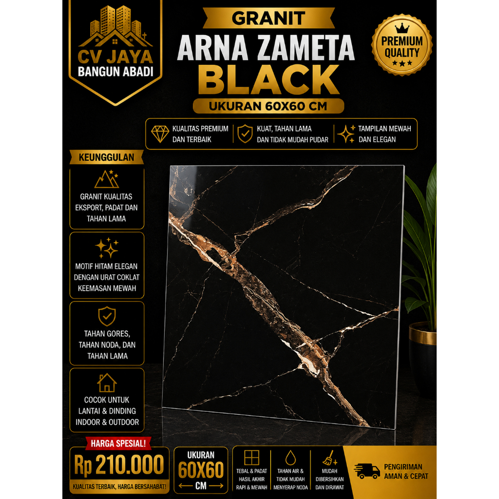 GRANIT ARNA ZAMETA BLACK UKURAN 60X60