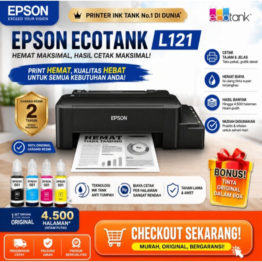 Printer Epson L121 Multifungsi All-in-One Baru