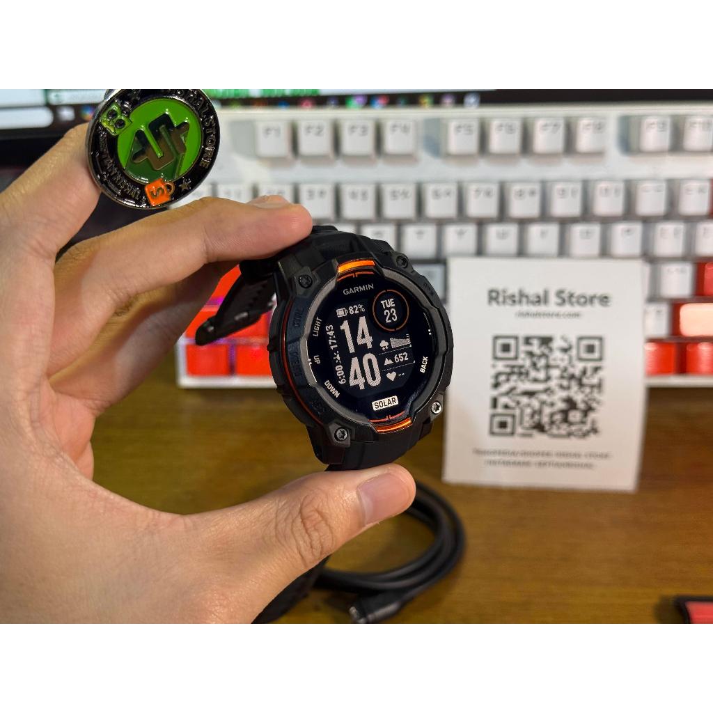 Garmin Instinct 3 Solar 45mm Black #785 Bekasan ex. Garansi Resmi TAM - Smartwatch GPS with Solar Ch