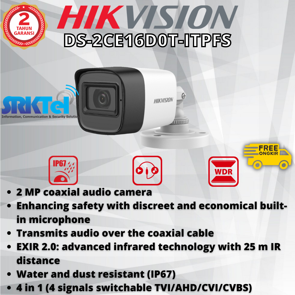 HIKV DS-2CE16D0T-ITPFS CCTV 2MP OUT Audio