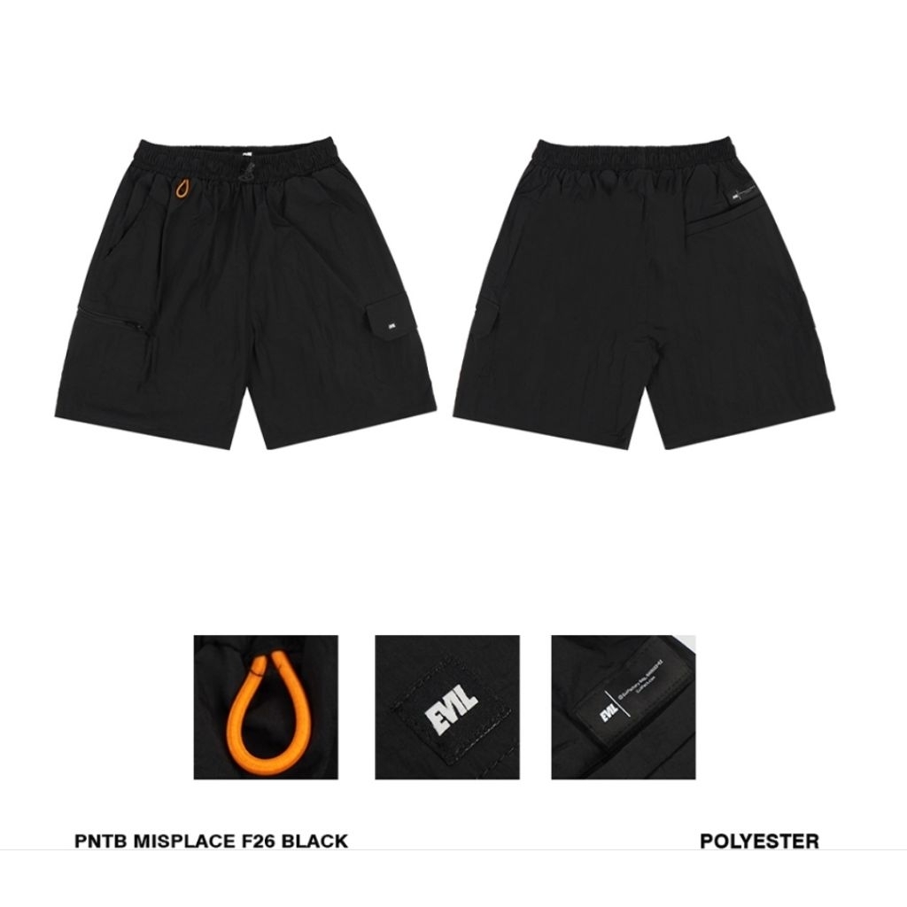 EVIL ARMY "PNTB MISPLACE 26 BLACK" SHORT PANTS / CELANA PENDEK - HOOPS BANJARMASIN