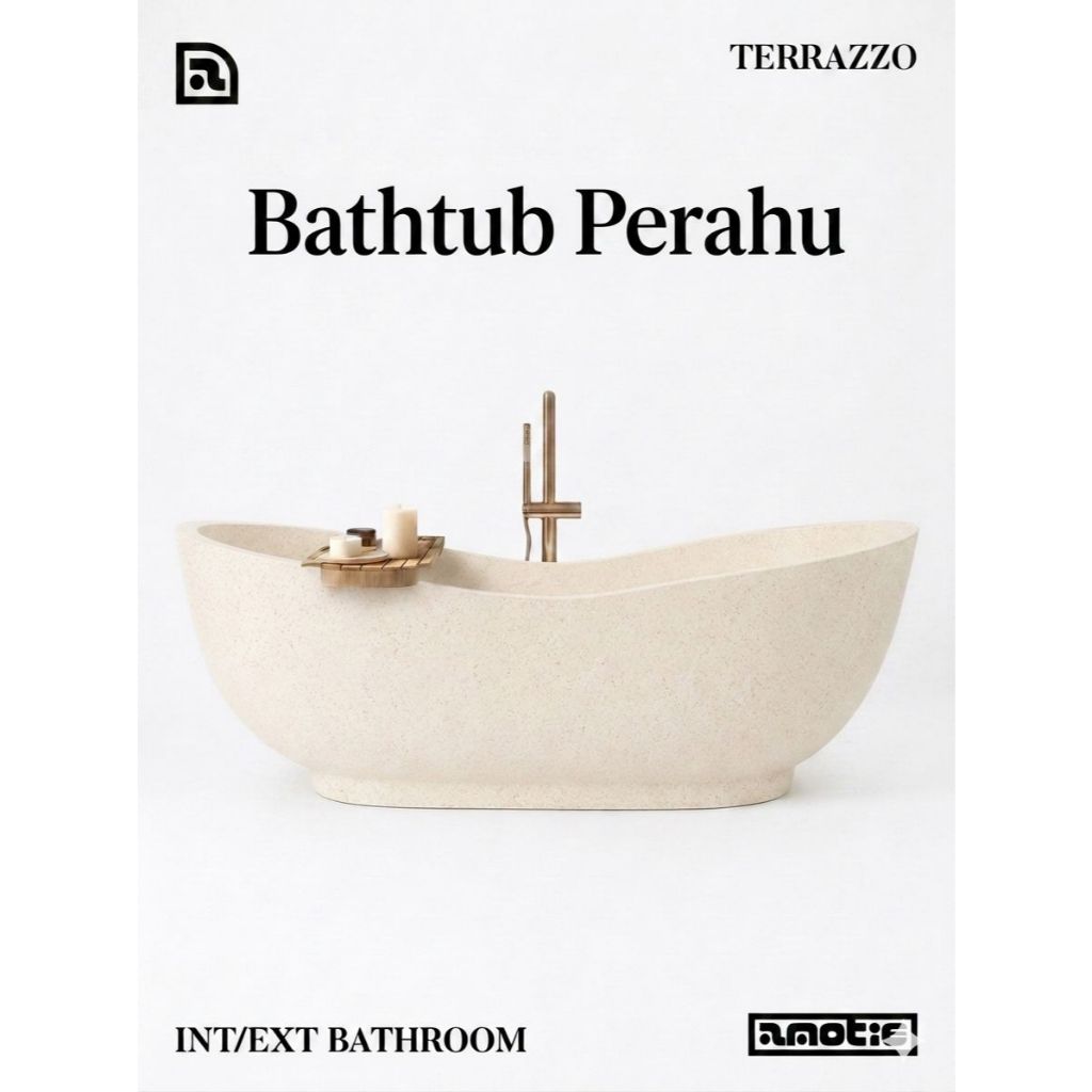 BATHTUP PORTABLE  TERAZZO TIPE PERAHU
