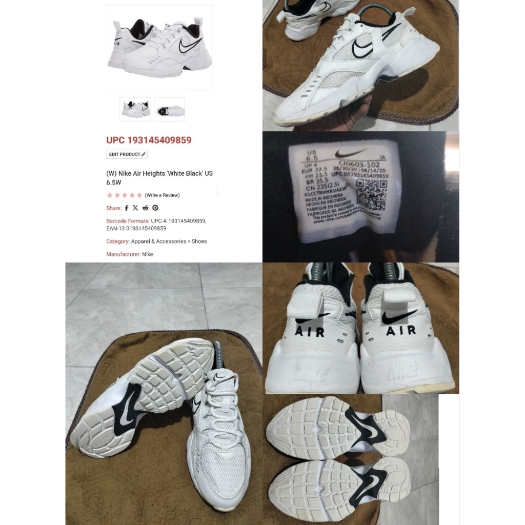 Sepatu Preloved Second Original Nike Air Heights Size 37