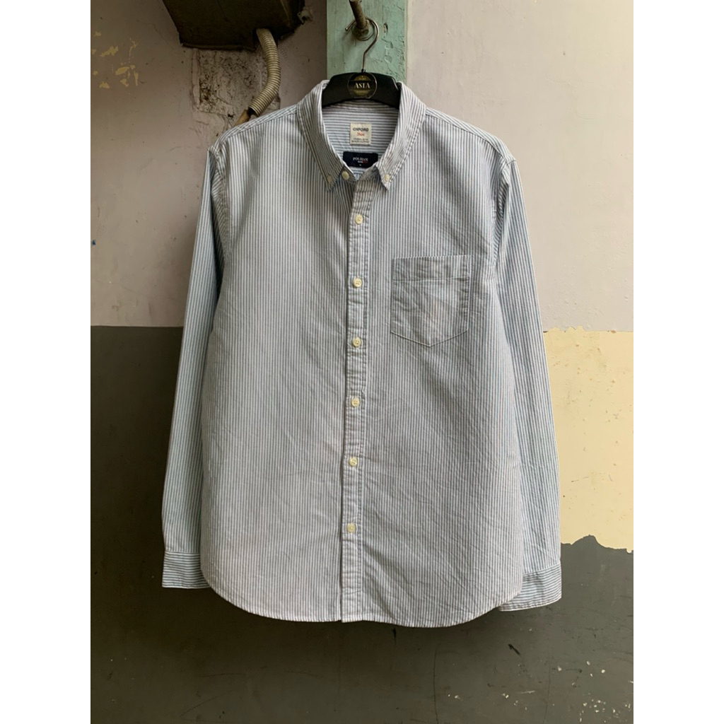 kemeja Polham oxford pria lengan panjang preloved size M