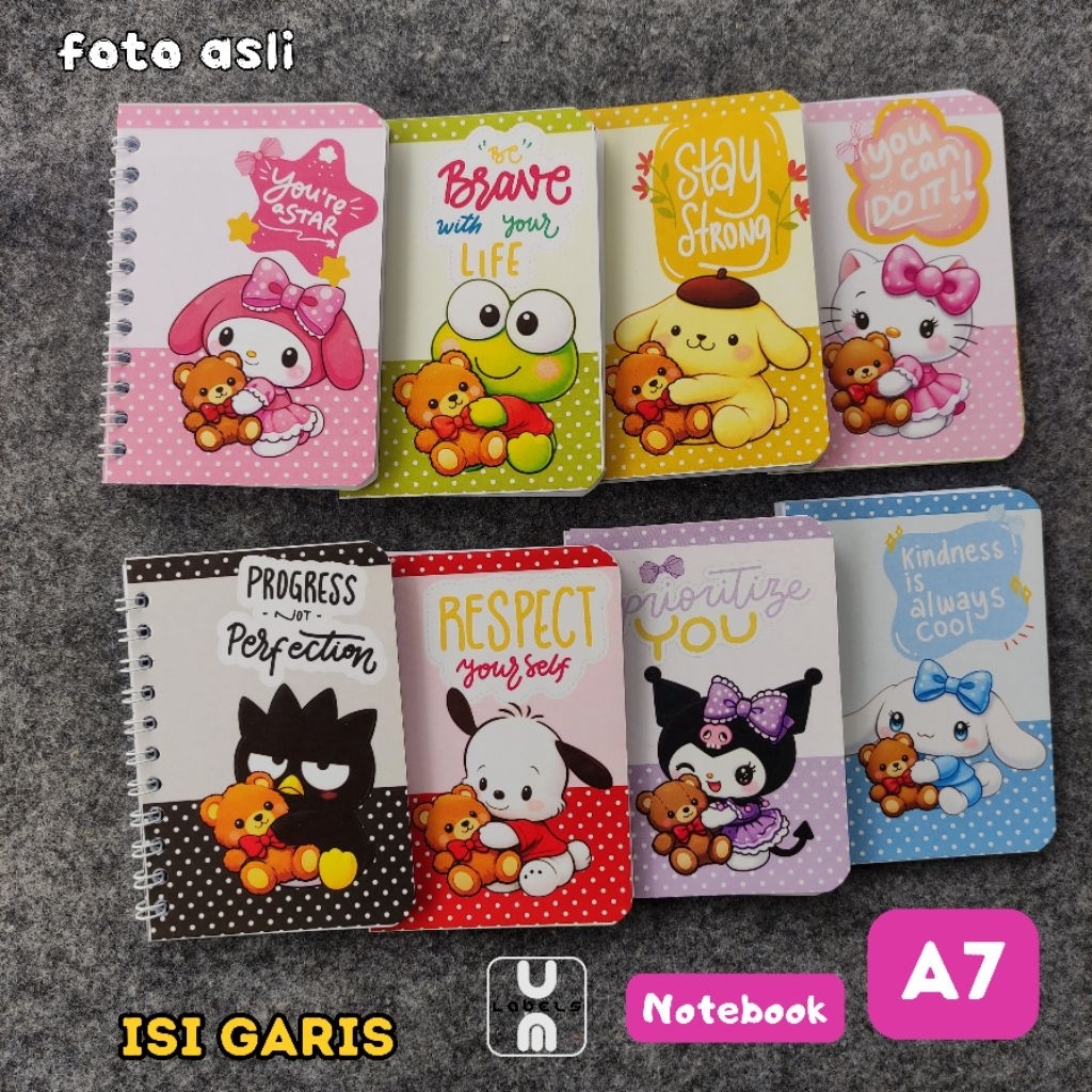 Buku Catatan Kecil Notebook Ring Motif Polkadot / Notebook Ring Viral Murah Notebook Ring Motif