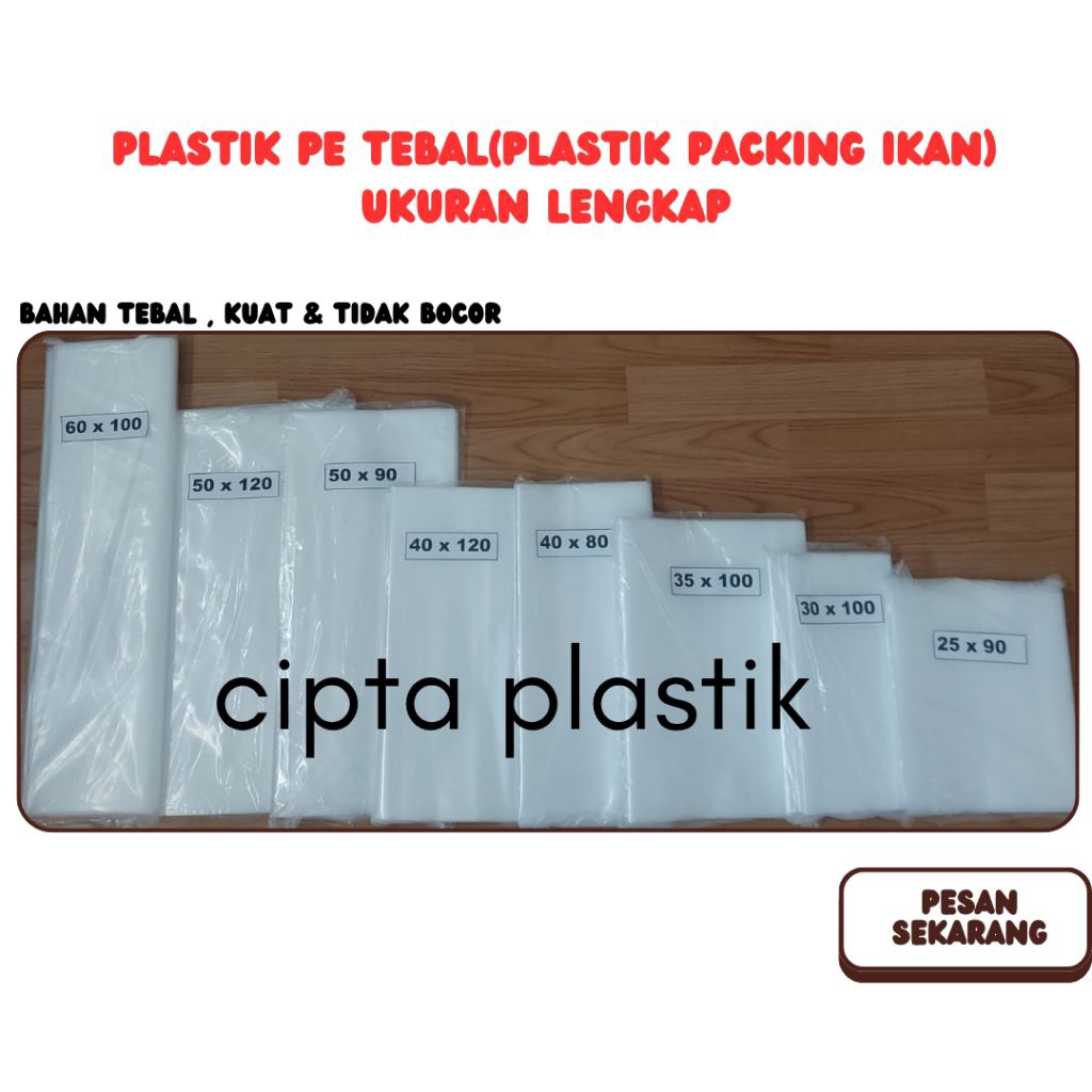 kantong plastik packing ikan (pe)