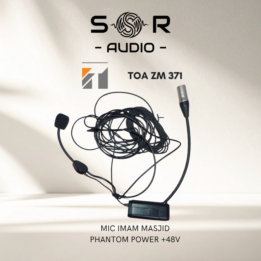 Mic Bando ZM-371 HS-AS Jack Canon XLR Phantom Power 48V - Langsung Colok Mixer-mic imam masjid kabel