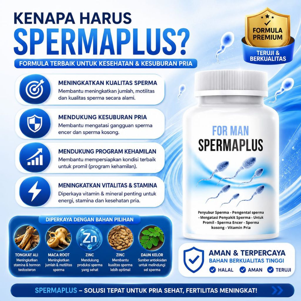 TERLARIS SPERMAPLUS suplemen herbal penyubur sperma atasi sperma encer pria original