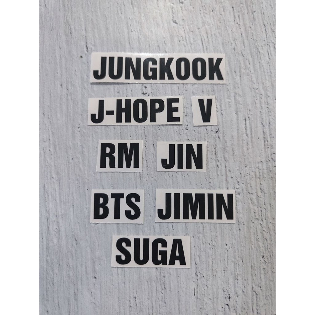 BTS - Sticker Oracal Hitam Nama Member