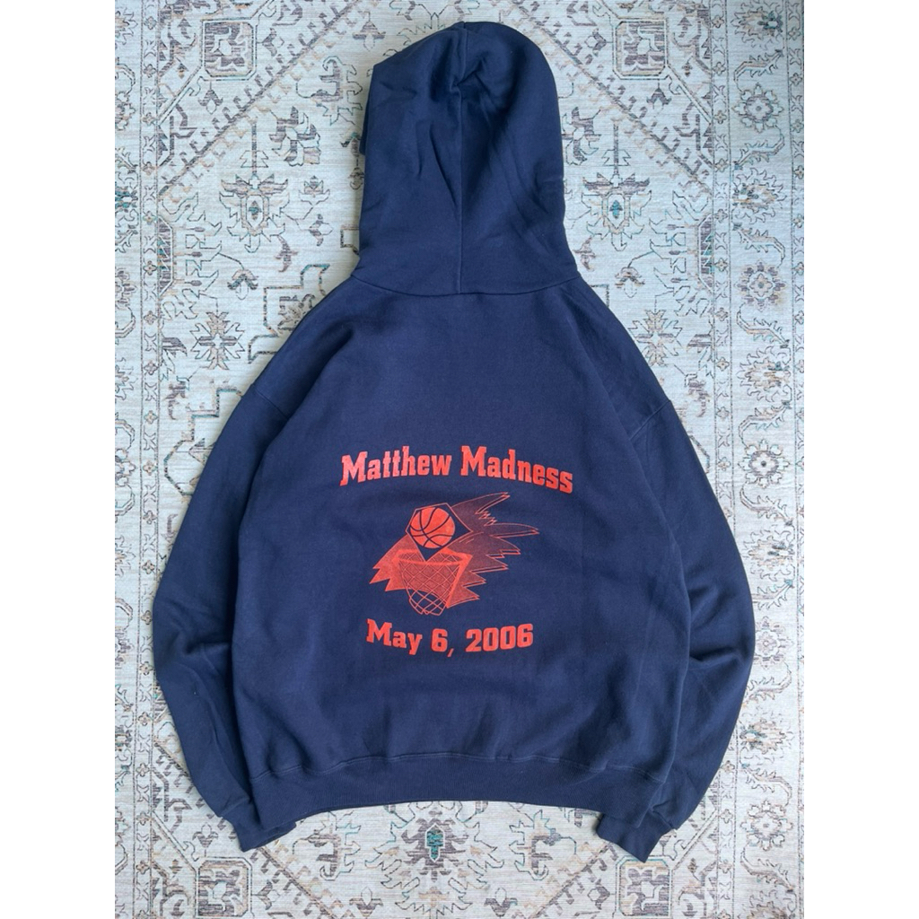 Jerzees NuBlend pullover hoodie "Matthew Madness" graphic from May 6