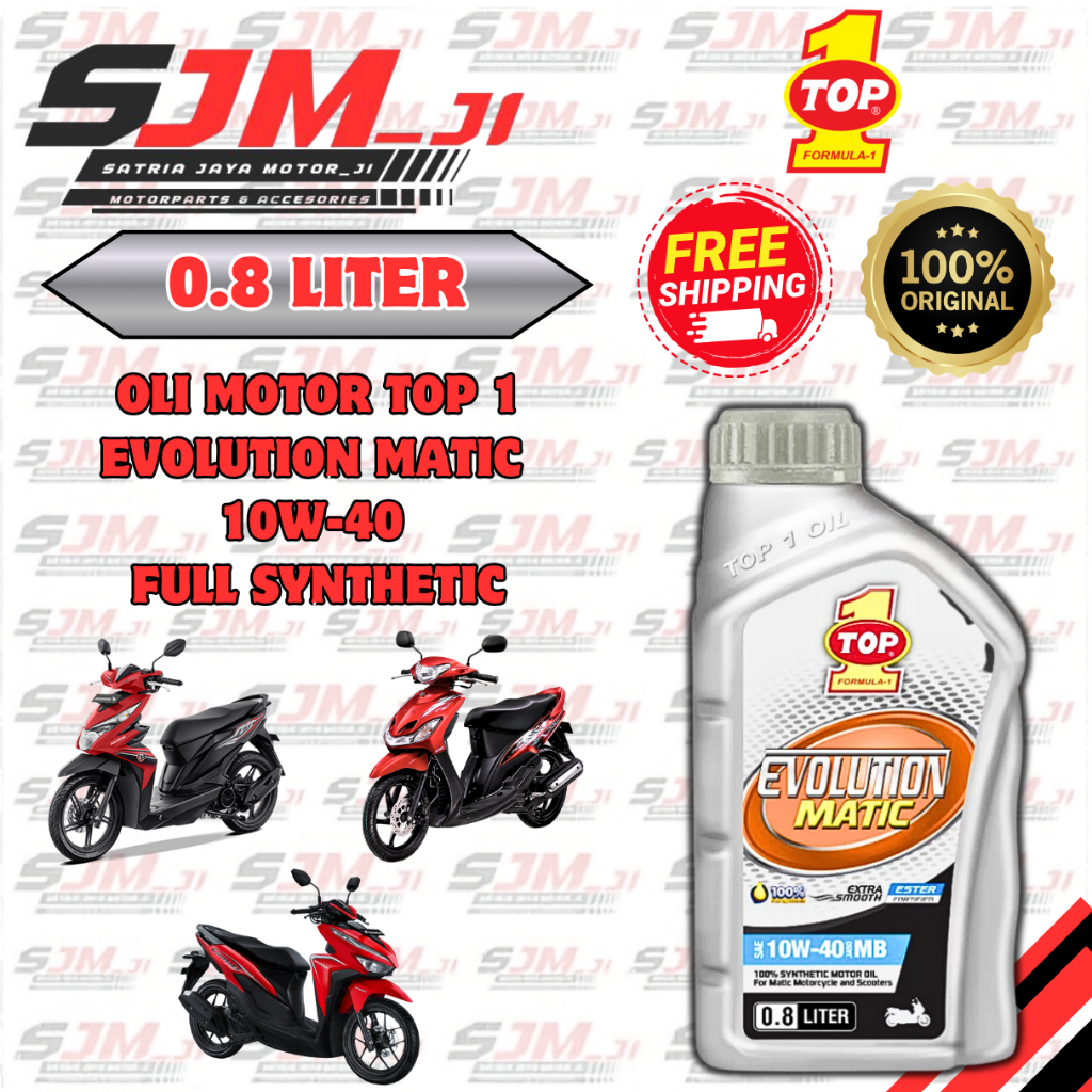 OLI MOTOR MATIC TOP 1 EVOLUTION MATIC 10W-40 0.8 LITER ORIGINAL TERBARU