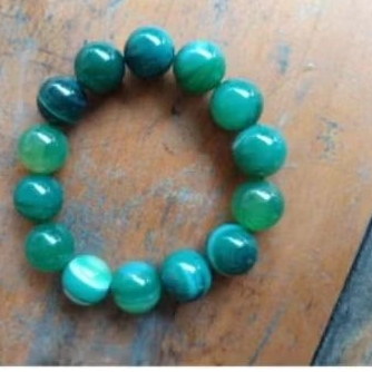 Gelang elastis sulaiman hijau natural asli