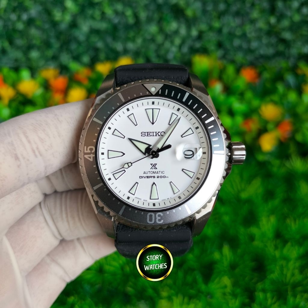 SEIKO Shogun SPB191 SPB191J1 Titanium Full White Albino Prospex Diver Automatic