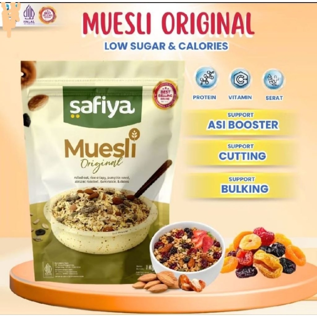 MUESLI 1 KG SAFIYA || SEREAL DIET ||MUESLI ORIGINAL SAFIYA