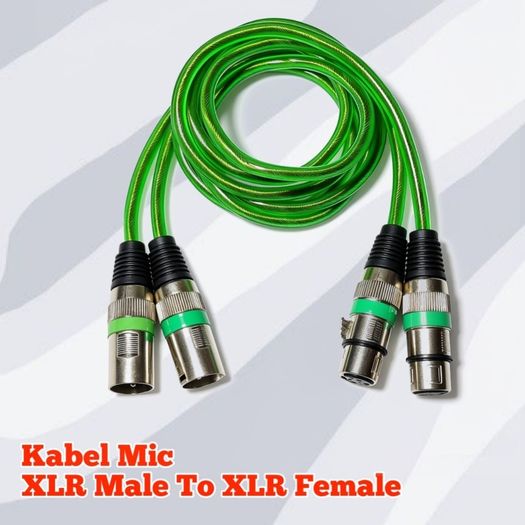 Kabel Mic Jek XLR Canon Male To Jek XLR Canon Female Panjang 1 Meter Perset (Sepasang)
