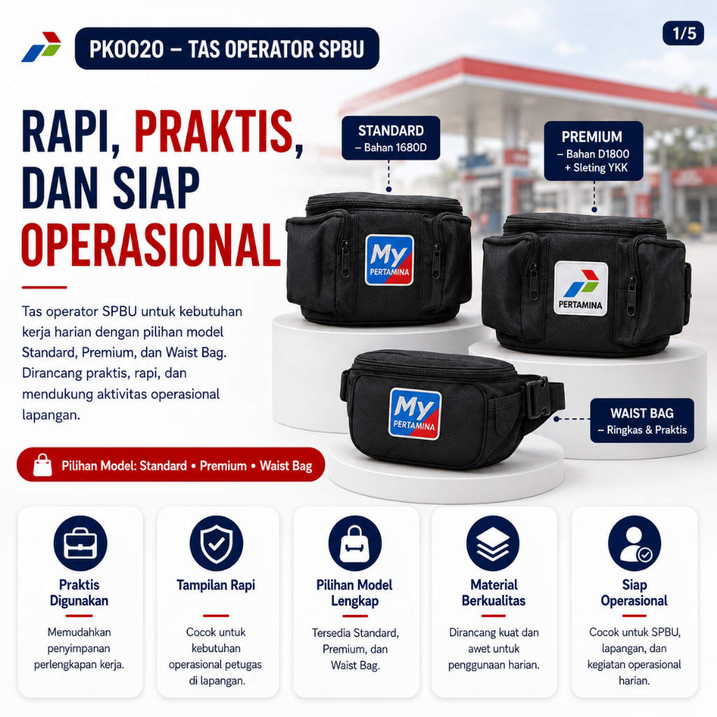 TAS PINGGANG SPBU LOGO PERTAMINA MODEL TERBARU