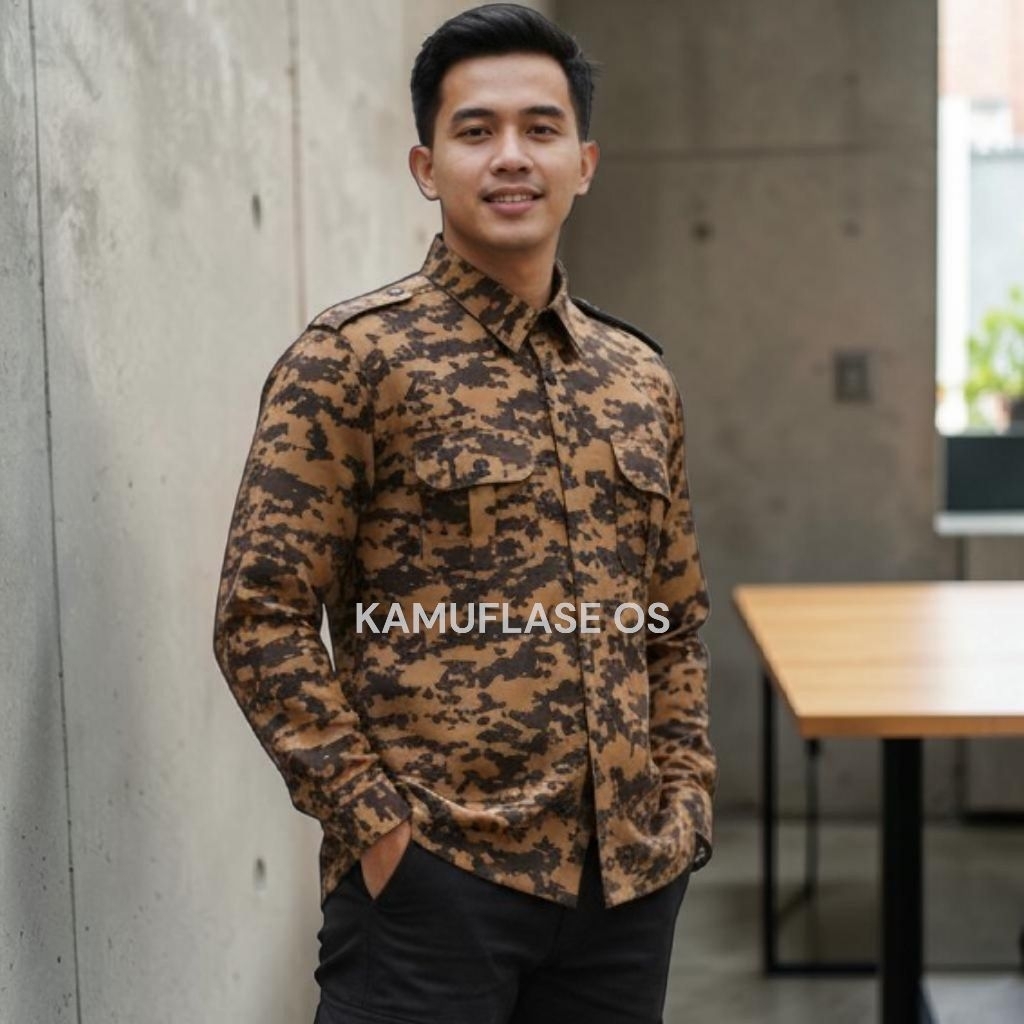 Baju pramuka lengan panjang kemeja PDL loreng digital PRAMUKA