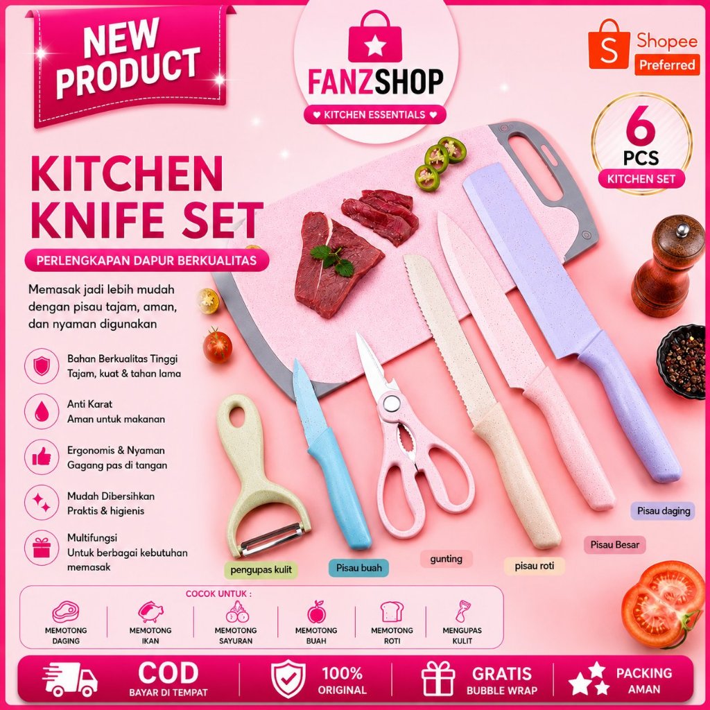 PISAU SET pisau dapur pisau jerami