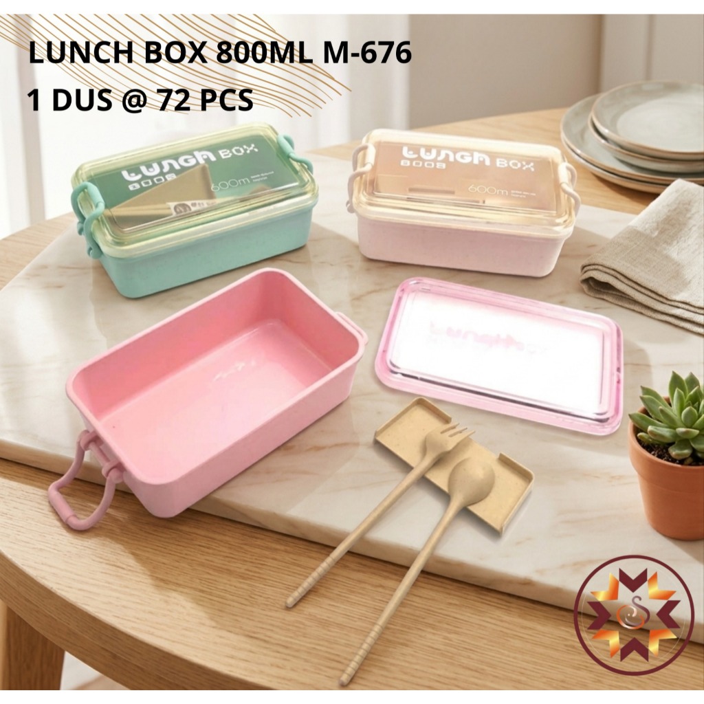 Lunch Box 800ML/ Kotak Bekal Makan/ Tempat Makan Jerami Gandum