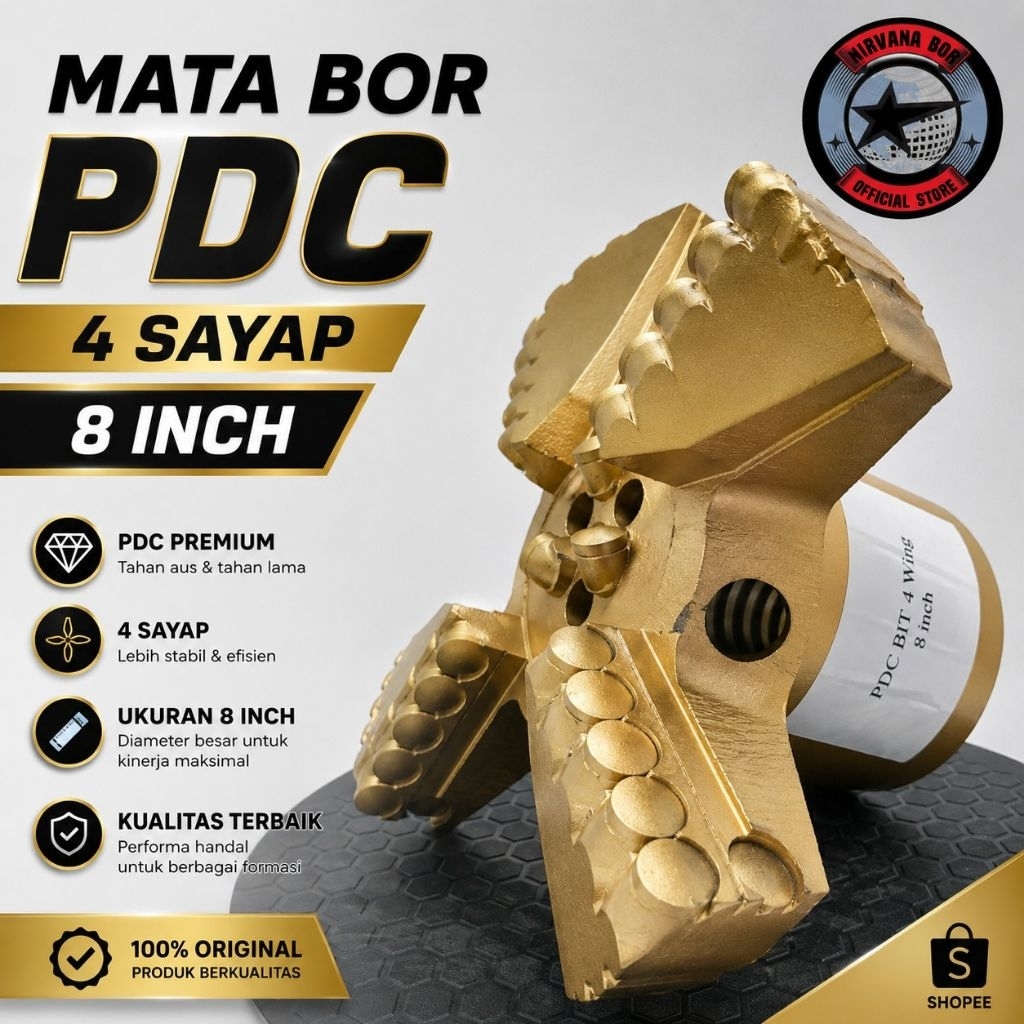 Mata bor sumur pdc bit 8inch/ Mata bor untuk batuan keras/ Mata bor solusi batuan keras