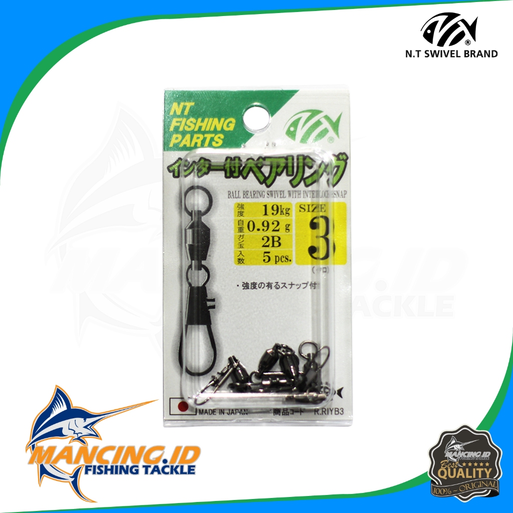 NT SWIVEL R.RIYB3 [182WB] Ball Bearing Swivel Pancing Premium Interlock Snap Kili-kili Pancing Kuat 