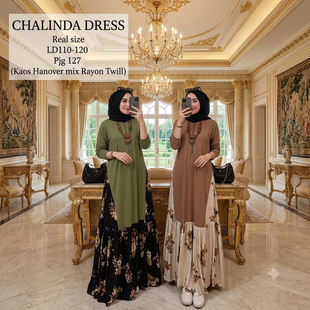 CHALINDA DRESS / DRESS RAYON / MAXI RAYON / MAXI BUNGA / DRESS BUNGA