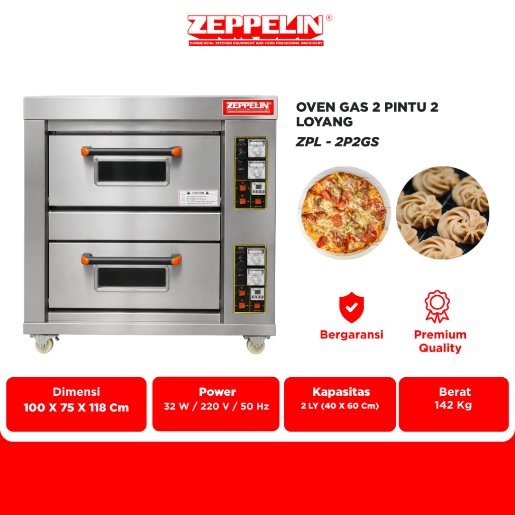 Zeppelin Oven Deck Gas 2 Pintu 2 Loyang ZPL - 2P2GS