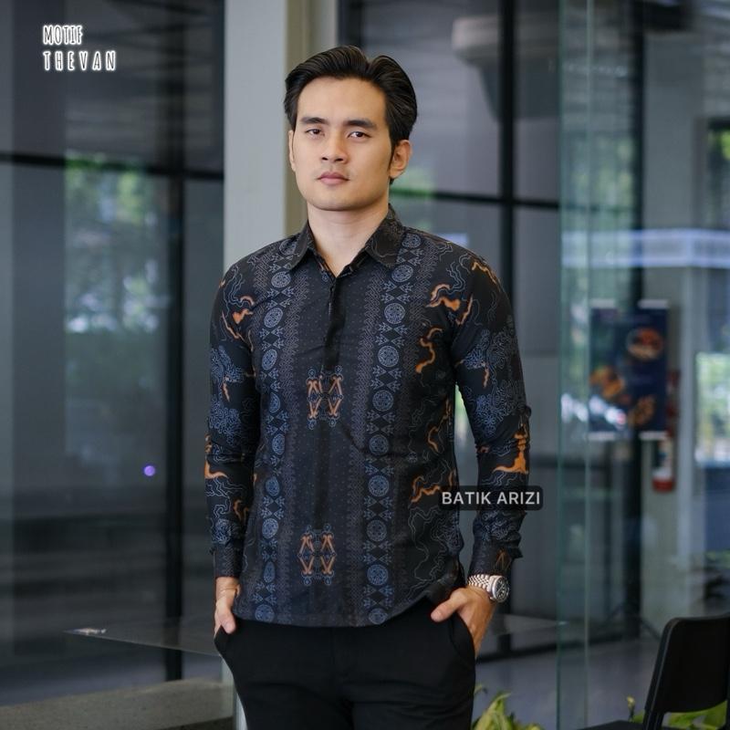 BATIK ARIZI Kemeja Batik Pria Slimfit Terbaru Motif THEVAN Lapis Furing Premium