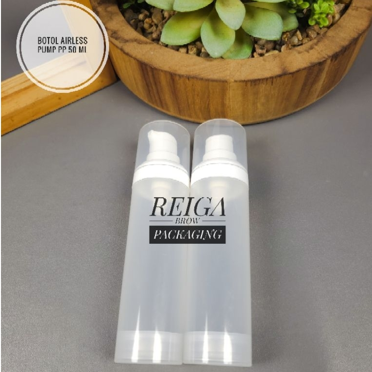 Botol Airless pump 50 ml - Bahan Plastik PP / Botol Kemasan skincare / Botol pump 50 ml / Botol Refi