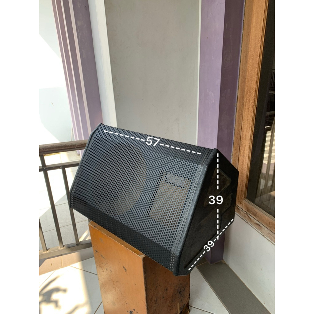 box speaker monitor 12 inch tutup gril besi finishing resin