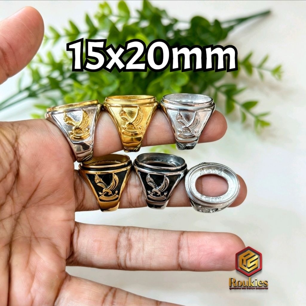 Ikatan cincin titanium tanam 15x20mm Model Burung