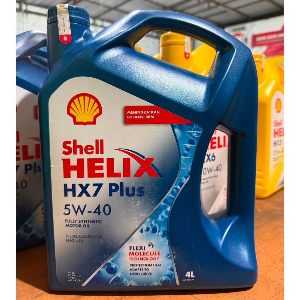 (Shell) Shell Helix HX7 Plus 4L Oli Mesin Mobil Shell Full Sintetis Oli Mesin Mobil Galon