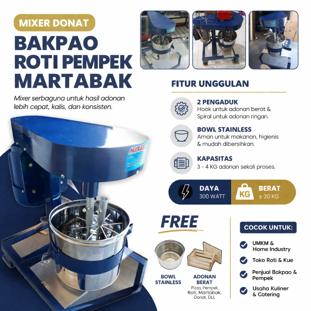 mixer donat dan roti 5 kg  / mixer donat dan roti mito  mixer pizza 5kg