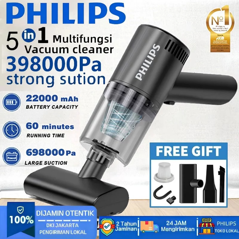 COD Philips Vacuum Cleaner 998000Pa Penyedot Debu 5 IN 1 Nirkabel Genggam Portabel Daya Tinggi Rumah