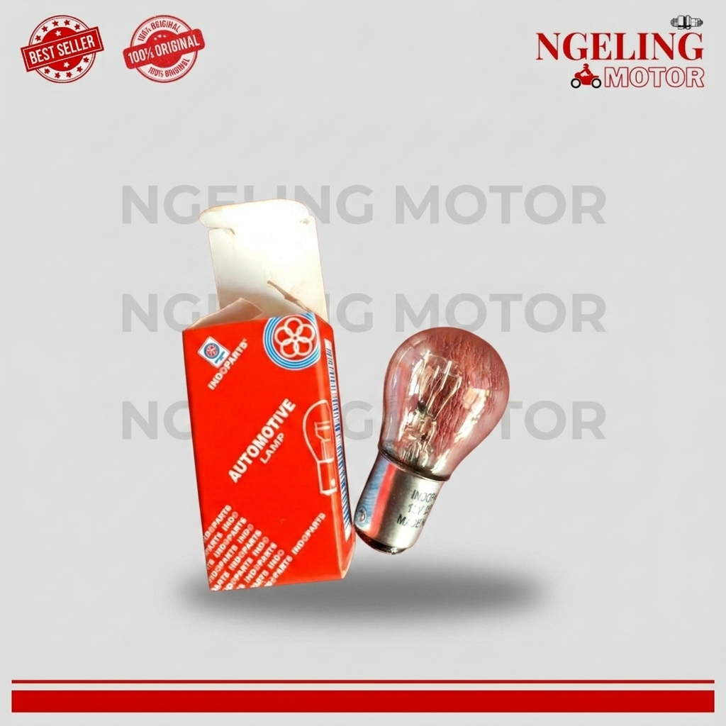 Bohlam Stop Lamp Motor Indoparts 12V 21/5W – Cocok Honda Supra X Yamaha Jupiter Z Suzuki Smash Lampu