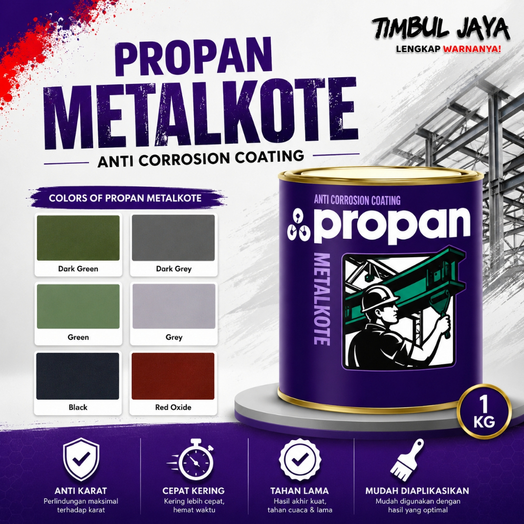 ORI Propan Metalkote 1Kg / Cat Anti Karat Propan / Zinc Chromate Propan Cat Dasar Besi Anti Karat