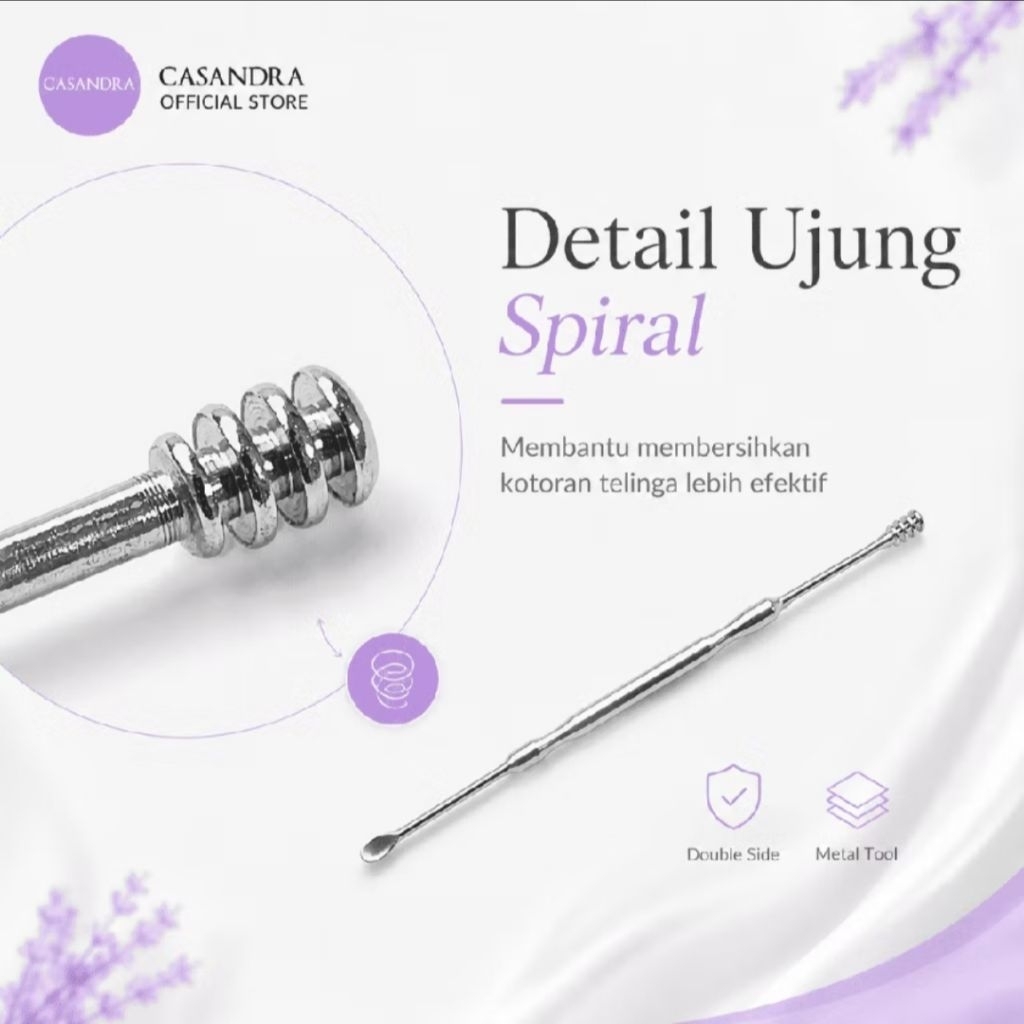 (U5) Casandra Ear pick Double side/ Alat pembersih telinga