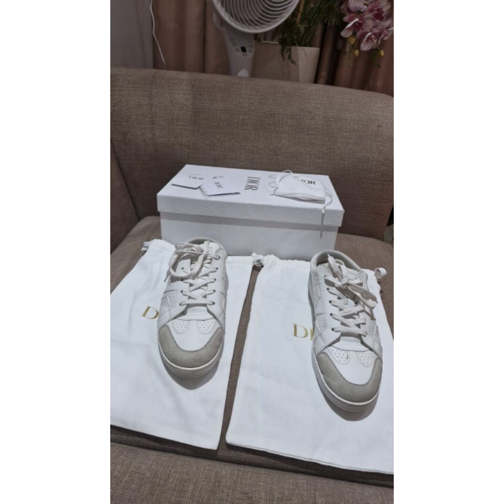 Christian Dior White Perforated Leather ORS Mule Sneakers Size 37 Insole 23 cm - 23,5 cm masuk Compl