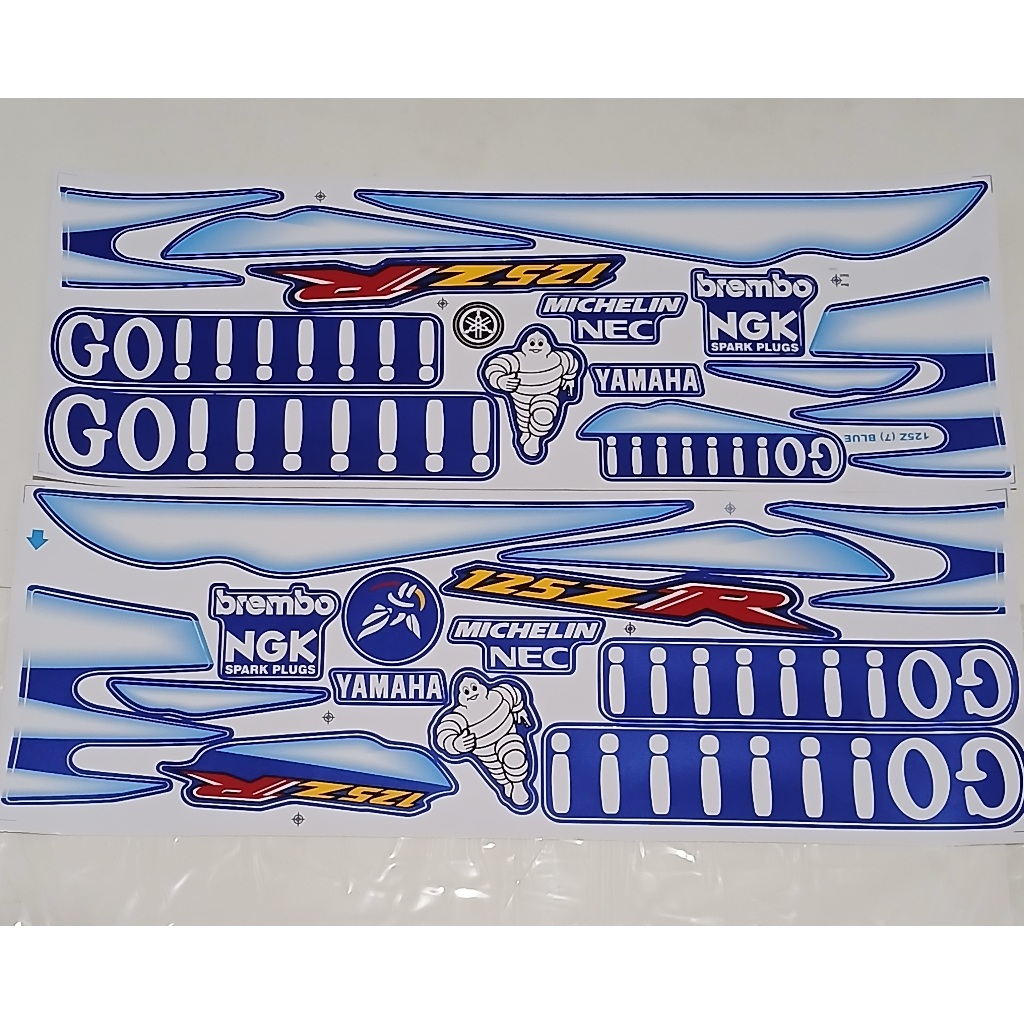 Yamaha 125ZR stiker sticker stripping model (7) blue biru gogogo