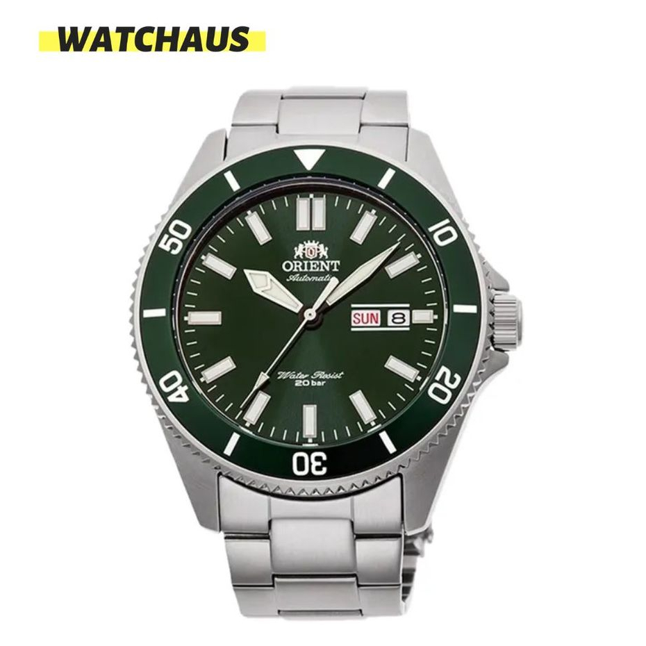 JAM TANGAN PRIA ORIENT KANNO RA-AA0914E AUTOMATIC GREEN DIAL STAINLESS STRAP