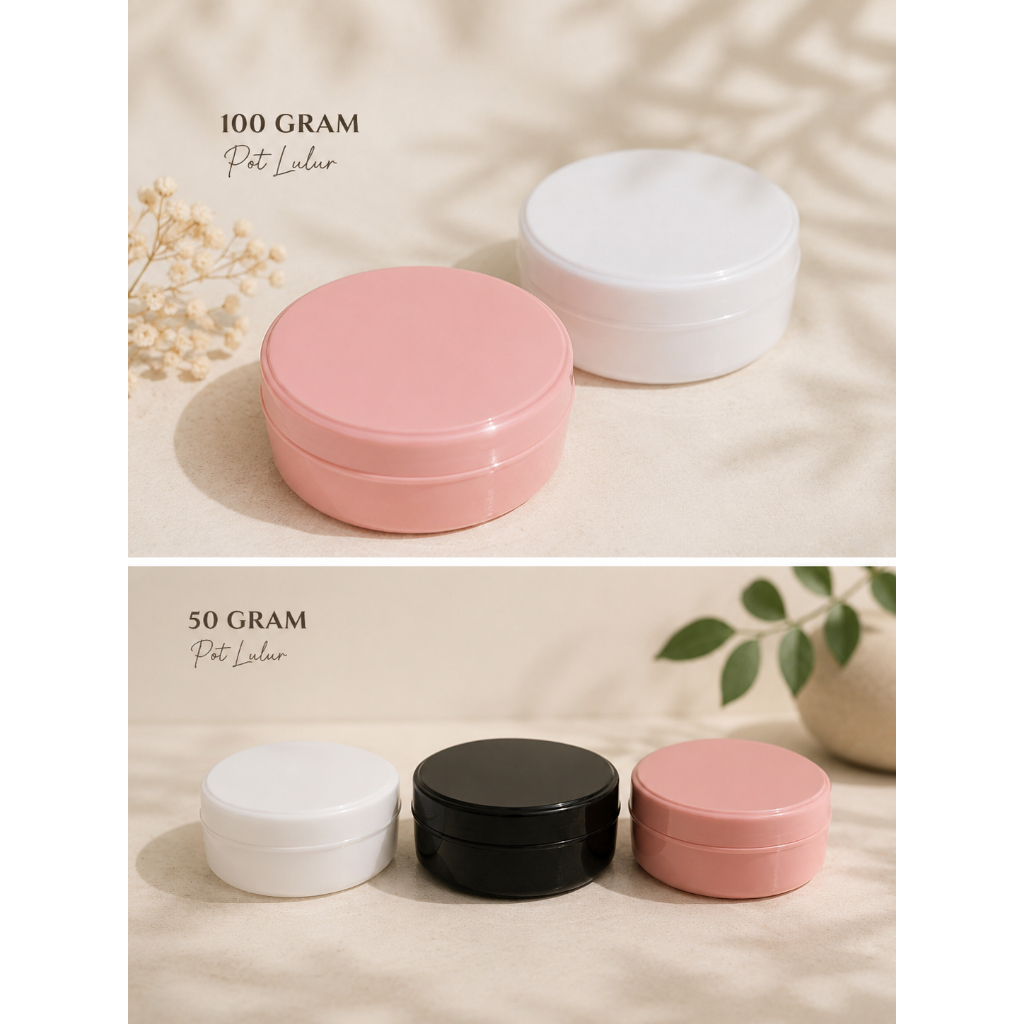 Pot Lulur Kosmetik 50 gram dan 100 gram | Jar Wadah Cream Lulur Multifungsi