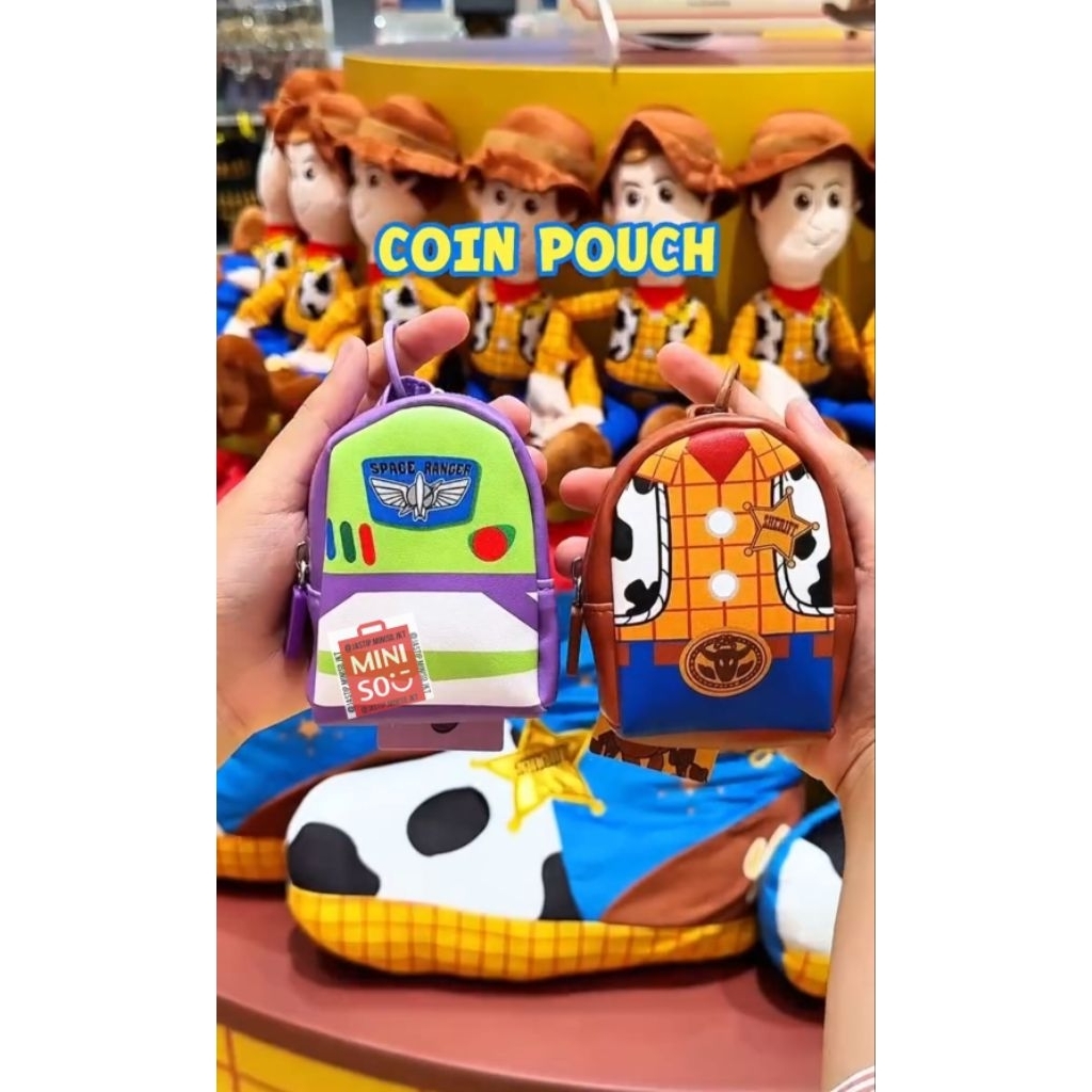 MINISO Dompet Koin Tali Slempang TOY STORY Collection (8x5x10cm) WOODY / BUZZ LIGHTYEAR