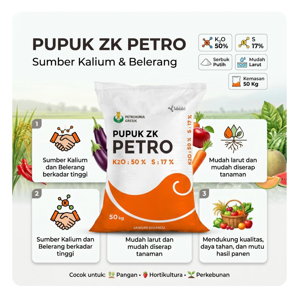 PUPUK KALIUM TINGGI | ZK PETRO | Petrokimia Gresik | Pupuk Buah | Meningkatkan Kualitas Buah